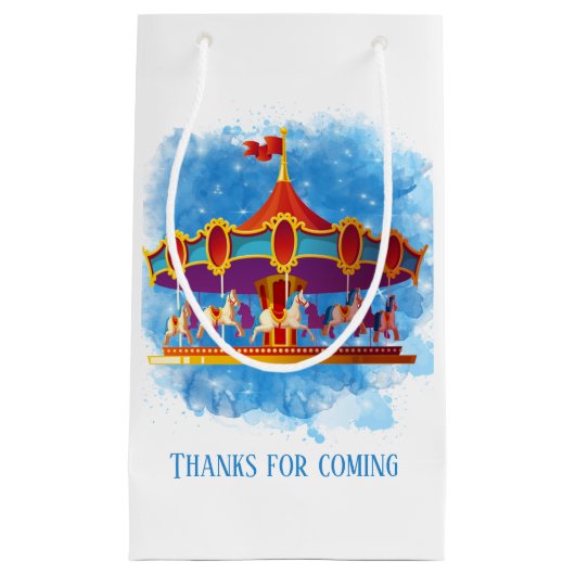 schattige unisex kinder carrousel voegt tekst toe klein cadeauzakje (Voorkant)