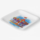 schattige unisex kinder carrousel voegt tekst toe papieren bordje (Gebogen)