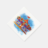 schattige unisex kinder carrousel voegt tekst toe servet (Hoek)