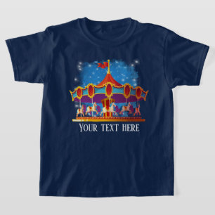 schattige unisex kinder carrousel voegt tekst toe t-shirt