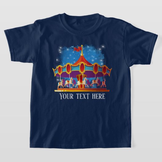 schattige unisex kinder carrousel voegt tekst toe t-shirt (Laagn)