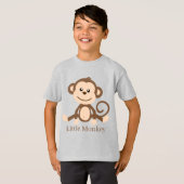 schattige unisex kinder kleine aap voegt tekst T-s T-shirt (Voorkant volledig)