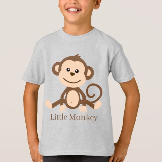 schattige unisex kinder kleine aap voegt tekst T-s T-shirt (Voorkant)