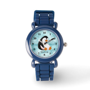 schattige unisex kinder pinguïn liefhebbers voegen horloge