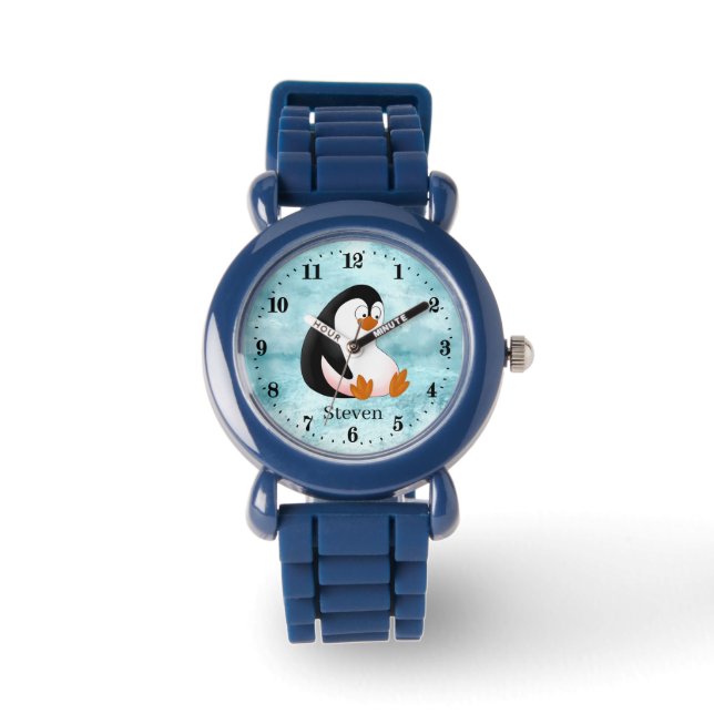 schattige unisex kinder pinguïn liefhebbers voegen horloge (Voorkant)