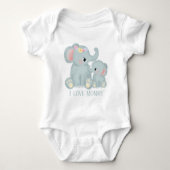 schattige unisex mama voegt sms-olifant toe romper (Voorkant)