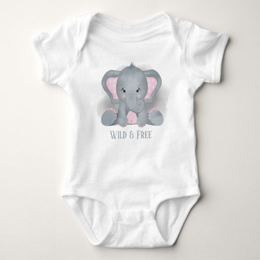 schattige unisex - olifant voegt tekst toe romper (Voorkant)