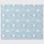 Schattige Universum Planet Baby shower Pattern Cadeaupapier (Vlak)