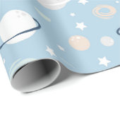 Schattige Universum Planet Baby shower Pattern Cadeaupapier (Rol Hoek)