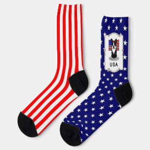 Schattige USA Amerikaanse vlag Boston Terrier hond Sokken