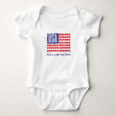 Schattige USA Hearts Flag Custom Romper (Voorkant)