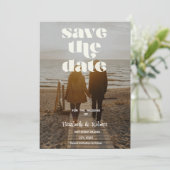 Schattige uw foto & kalligrafie Sla de datum op Save The Date (Staand voorkant)
