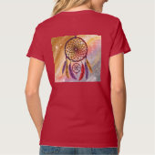 Schattige V-hals Rood Goud Dreamcatcher T-shirt (Achterkant)