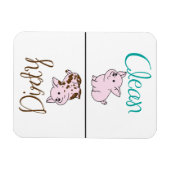 Schattige Vaatwasser Magnet Clean/Dirty Piggies Magneet (Horizontaal)
