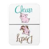 Schattige Vaatwasser Magnet Clean/Dirty Piggies Magneet (Verticaal)