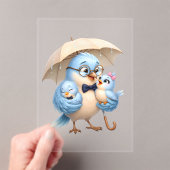 Schattige Vader Vogel Heldere Acryl Uitnodiging (Insitu (Draagbaar))