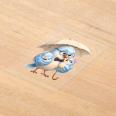 Schattige Vader Vogel Heldere Acryl Uitnodiging (Laagn)