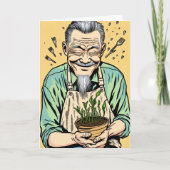Schattige Vaderdag | Aziatische vader met een plan Kaart (Voorkant)