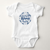 Schattige vaders vismaatje | Blauwe Unisex Romper (Voorkant)