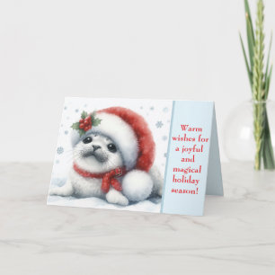 Schattige Vakantie Baby Zeehond - Mooie & Festive  Feestdagen Kaart