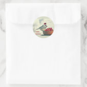 Schattige vakantie Chickadee Ronde Sticker (Tas)