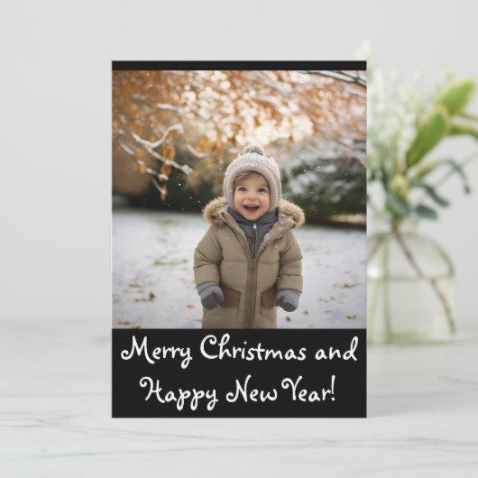 Schattige vakantiefotokaart feestdagenkaart (Staand voorkant)