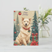 Schattige vakantiehond  kaart (Staand voorkant)