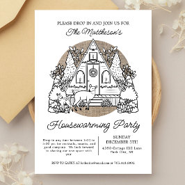 Schattige vakantiehuis Drop in Housewarming Party Kaart