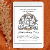 Schattige vakantiehuis Drop in Housewarming Party Kaart