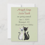 Schattige vakantiekatten sparen de datum trouwberi save the date (Achterkant)