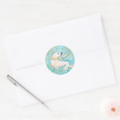 Schattige vakantiezegel ronde sticker (Envelop)
