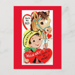 Schattige Valentijn Cowboy & Horse 1950 Briefkaart
