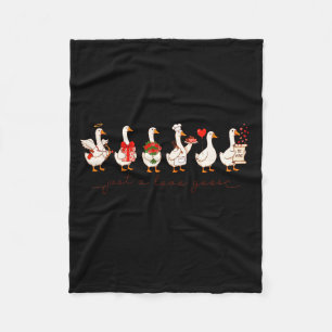 Schattige Valentijn Dwaze Gans Gewoon Een Liefde G Fleece Deken