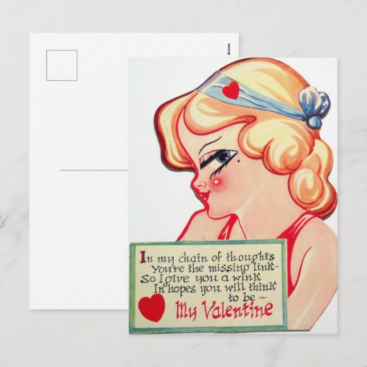 schattige  Valentijn Feestdagenkaart (Voorkant / Achterkant)