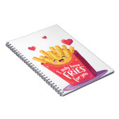 Schattige Valentijn Franse frietjes woordgrap Notitieboek (Rechterzijde)