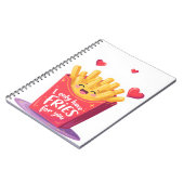 Schattige Valentijn Franse frietjes woordgrap Notitieboek (Linkerzijde)
