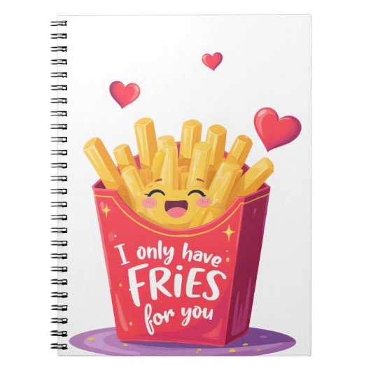 Schattige Valentijn Franse frietjes woordgrap Notitieboek (Voorkant)