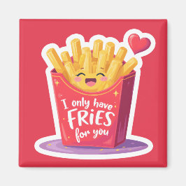 Schattige Valentijn Frites Woordgrap Magneet