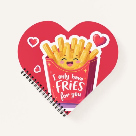 Schattige Valentijn Frites Woordgrap Notitieboek (Voorkant)