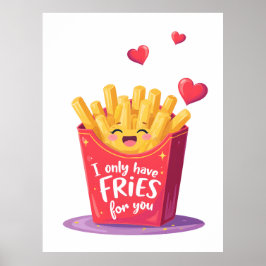 Schattige Valentijn Frites Woordgrap Poster