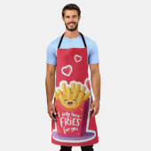 Schattige Valentijn Frites Woordgrap Schort (Gedragen)