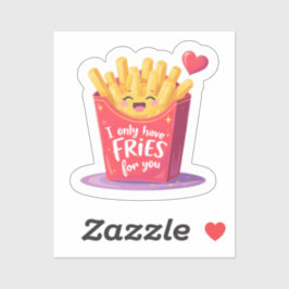 Schattige Valentijn Frites Woordgrap Sticker