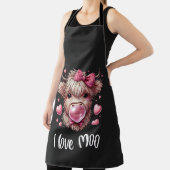 Schattige Valentijn Highland Koe (witte tekst) Schort (Insitu)