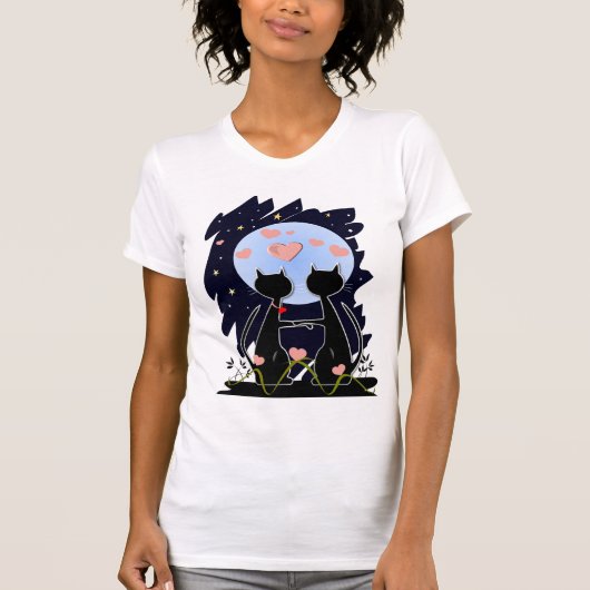 Schattige Valentijn katten T-shirt (Voorkant)