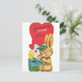 Schattige  Valentijn konijntje Feestdagenkaart (Staand voorkant)