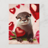 Schattige Valentijn Otter Briefkaart (Voorkant)
