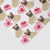 Schattige Valentijn Pugs Tissuepapier (Detail)