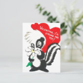 Schattige Valentijn Skunk Briefkaart (Staand voorkant)