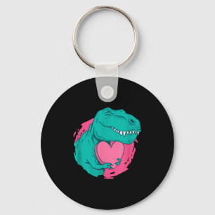 Schattige Valentijn T-rex Hart Dinosaur Liefhebber Sleutelhanger
