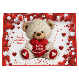 Schattige Valentijn Teddybeer Groot Cadeauzakje